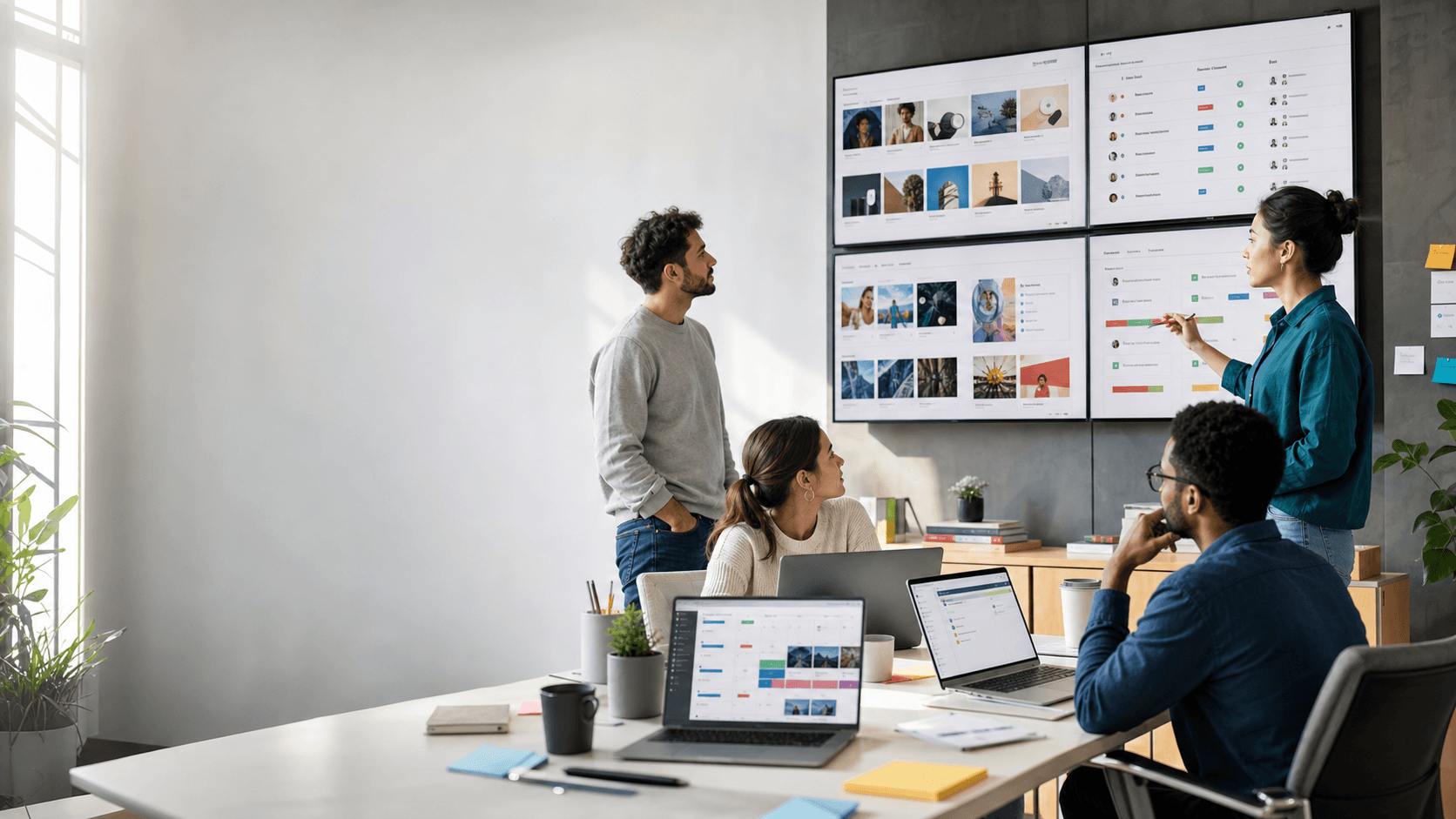 A content team coordinating brand campaigns across a connected workspace